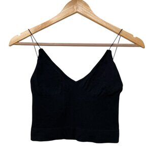 Intimately by Free People Black cropped spaghetti strap v neck top size XS/S